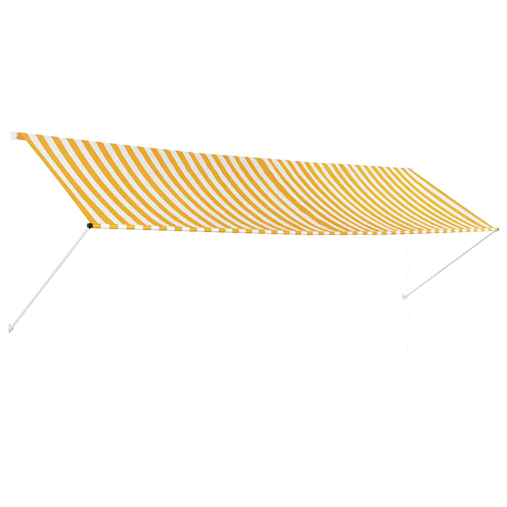 Toldo Retráctil 400x150 Cm Amarillo Y Blanco_0