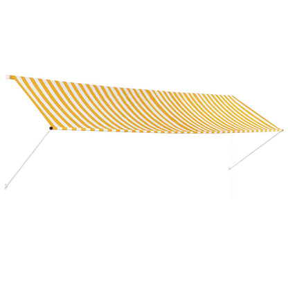 Toldo Retráctil 400x150 Cm Amarillo Y Blanco_0