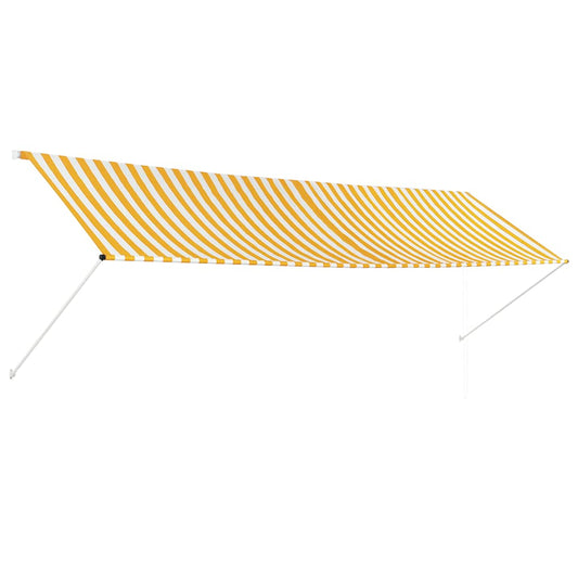 Toldo Retráctil 400x150 Cm Amarillo Y Blanco_0
