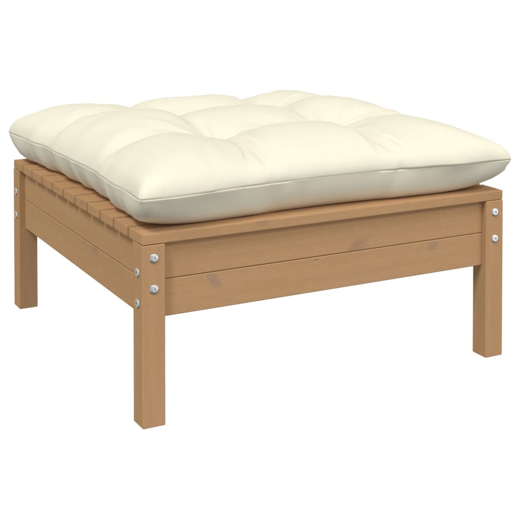 Vidaxl Muebles De Jardín 8 Pzas Y Cojines Madera De Pino Marrón Miel_4
