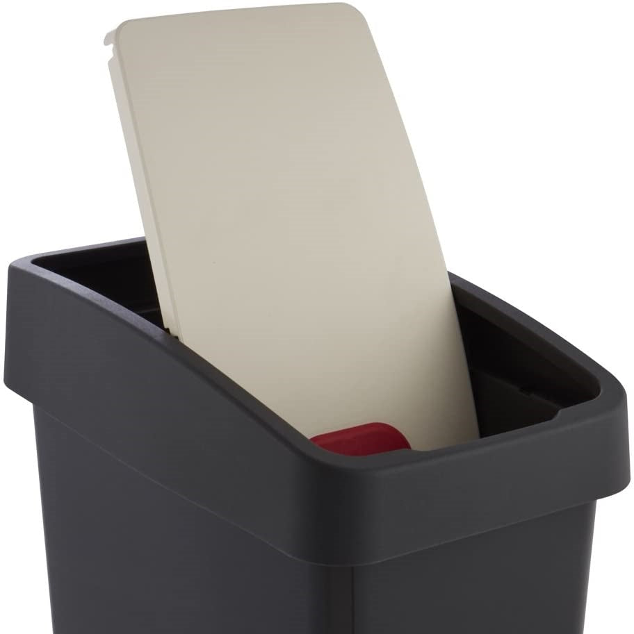 Cubo De La Basura Premium Con Tapa Abatible, Tacto Suave, 25 L, Magne, Gris Grafito_2