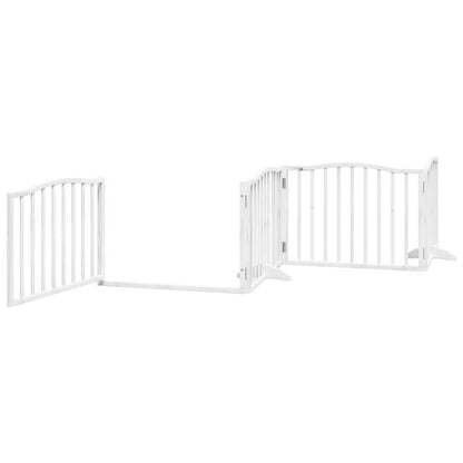 Vidaxl Puerta Para Perros Plegable 4 Paneles Madera Álamo Blanca 320cm_3