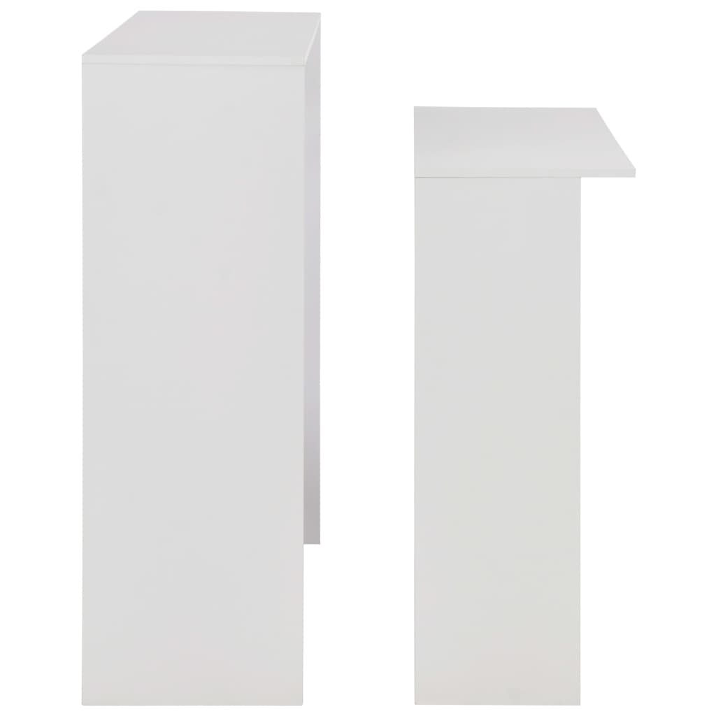 Mesa De Bar Con 2 Tableros Blanca 130x40x120 Cm_4