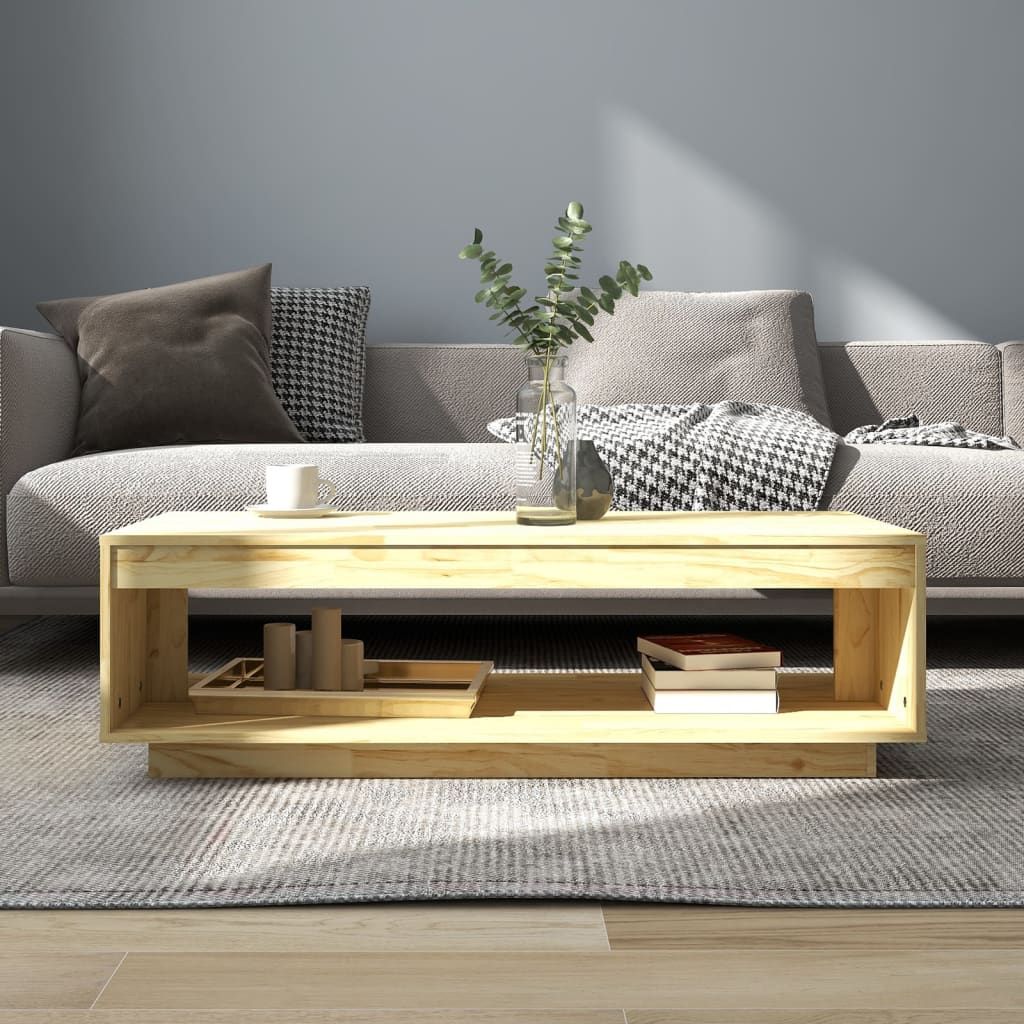 Mesa De Centro De Madera Maciza De Pino 110x50x33,5 Cm_1