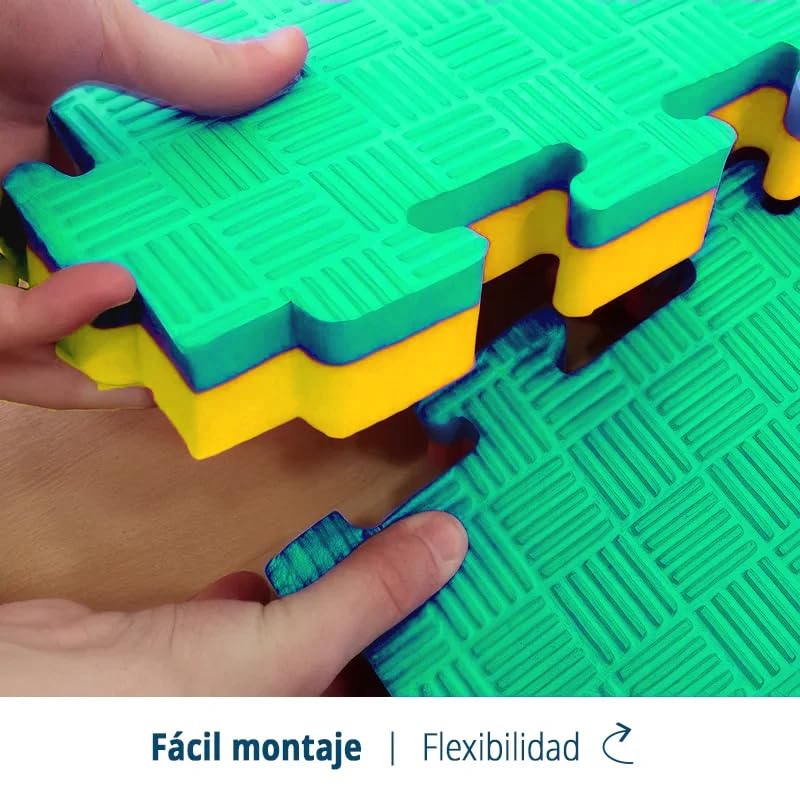 Artatami® Tatami Puzzle 1x1x20 mm Amarillo - Verde Pack Ahorro【30 Unidades】Gimnasios - Fitness - Pilates - Yoga_5