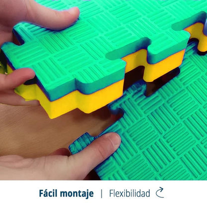 Artatami® Tatami Puzzle 1x1x20 mm Amarillo - Verde Pack Ahorro【16 Unidades】Gimnasios - Fitness - Pilates - Yoga_5