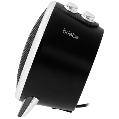 Calefactor Cerámico Led, Portátil, 2 Niveles Potencia, Termostato Automático, Diseño Moderno, Briebe, Ht1129, Negro/plata
