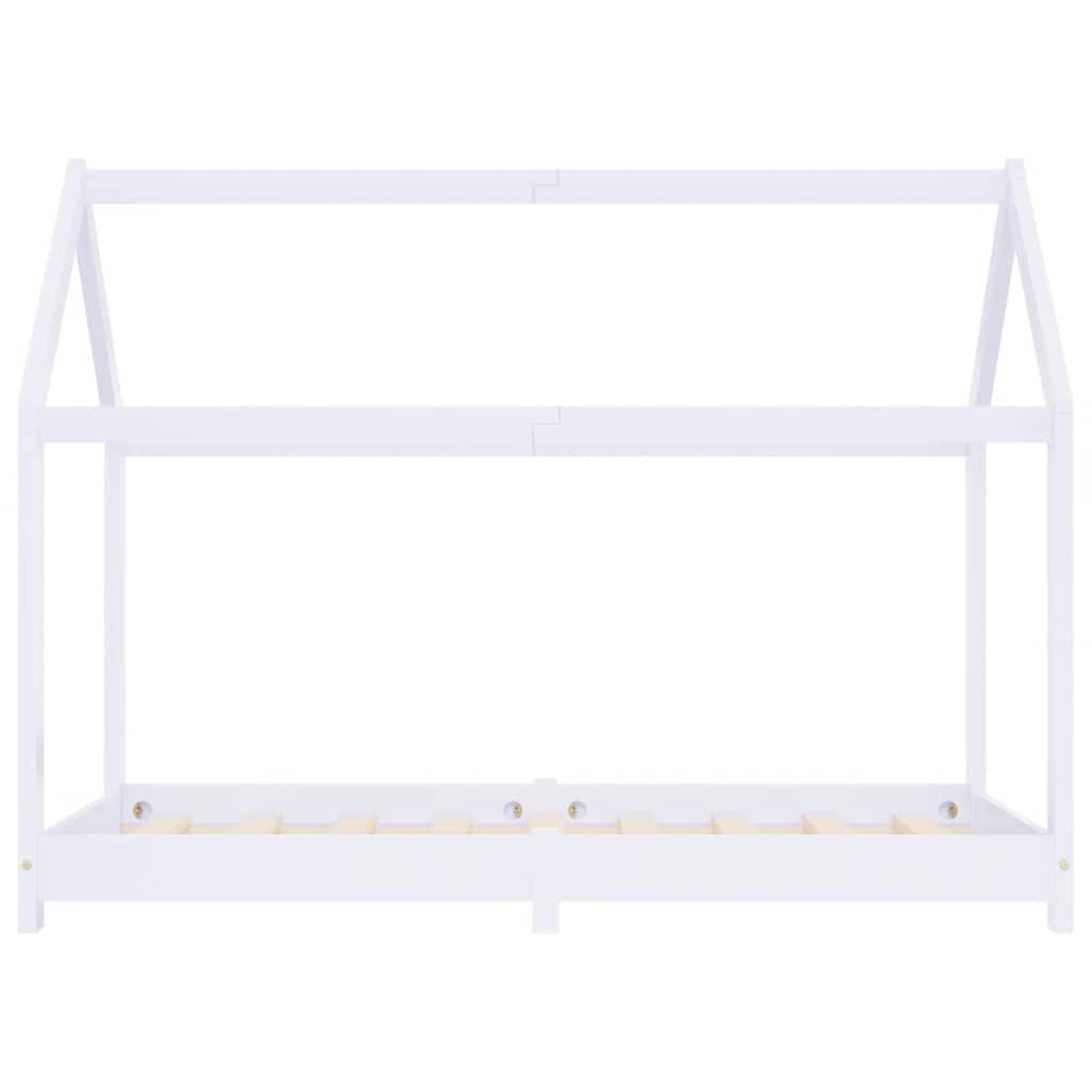 Vidaxl Estructura De Cama Infantil Madera Maciza Pino Blanco 70x140 Cm_3