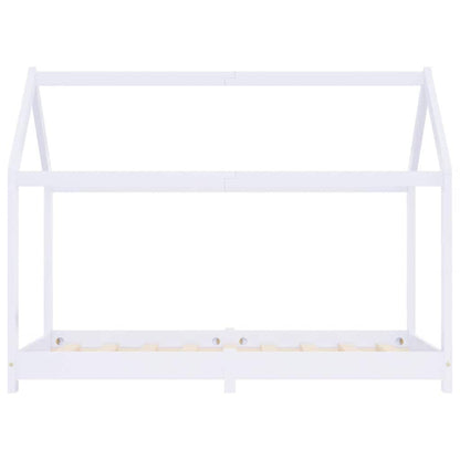 Vidaxl Estructura De Cama Infantil Madera Maciza Pino Blanco 70x140 Cm_3