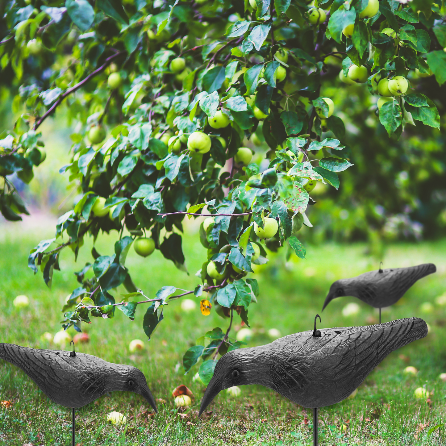 Ahuyentador De Aves Tipo Estatua Cuervo En Movimiento Para Jardín_2