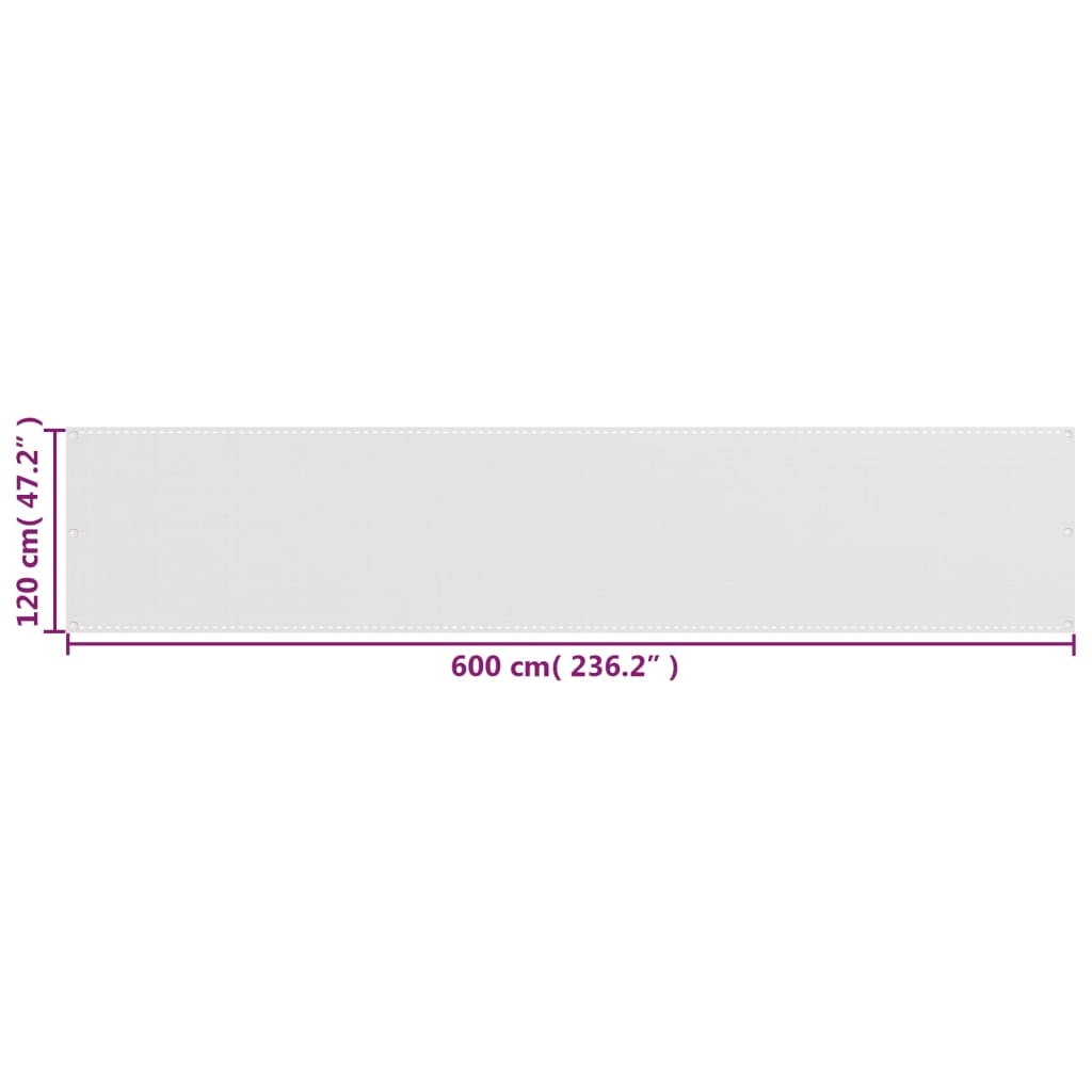 Vidaxl Toldo Para Balcón Hdpe Blanco 120x600 Cm_2