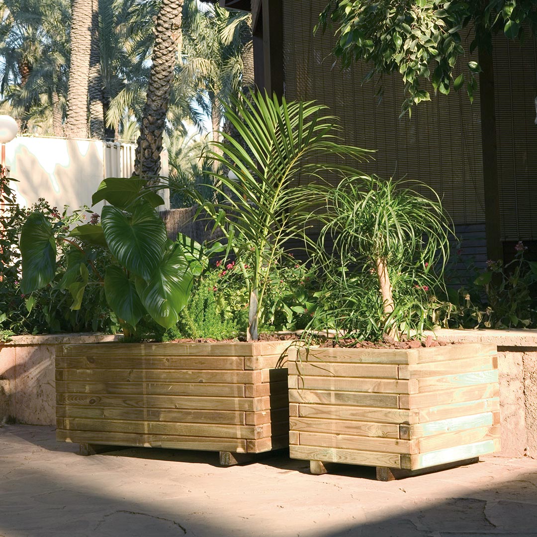 Jardinera Cuadrada Wildbox - Elegancia Natural Para Tu Jardín 0,5x0,5x0,385 M / Multicolor_1