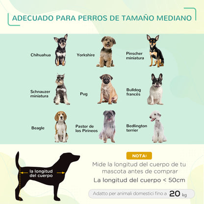 Pawhut Cama Elevada Perros Con Malla Transpirable Tela Oxford 76x61x18 Cm Azul_5