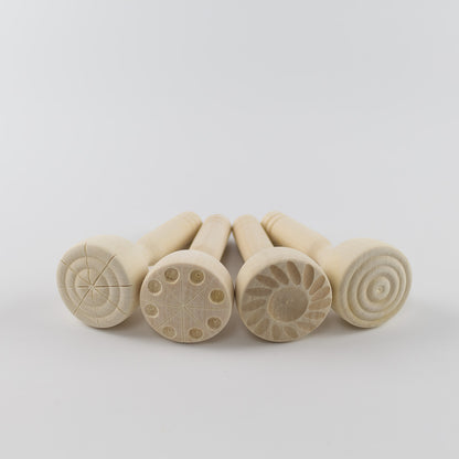 4 Sellos De Madera Para Plastilina_0