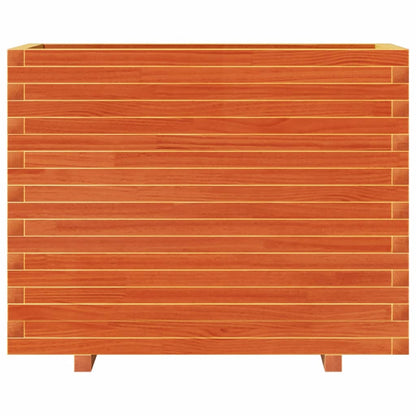 Jardinera Madera Maciza De Pino Marrón Cera 90x40x72 Cm_4