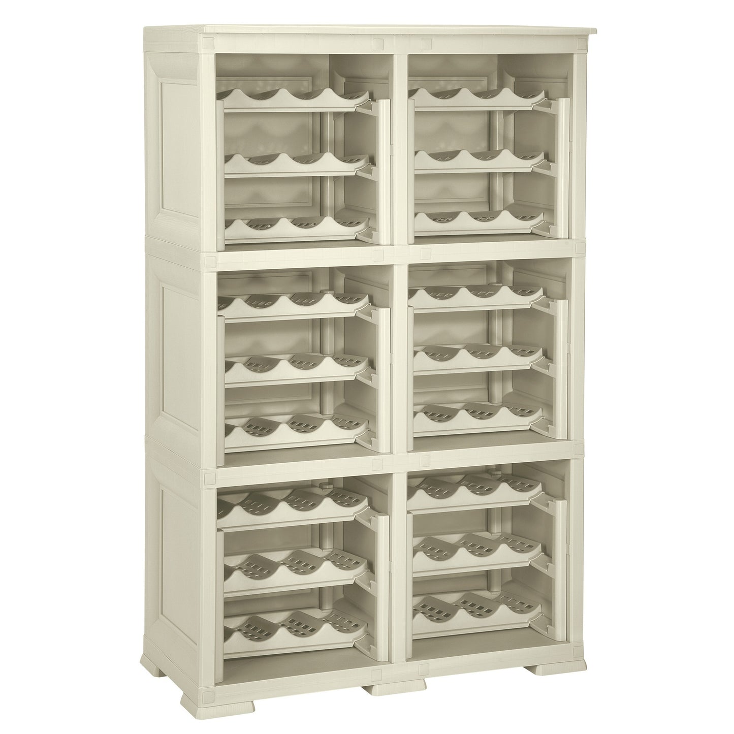 6 Estantería De Almacenamiento Modular Con Estante Para 72 Botellas Gris_0