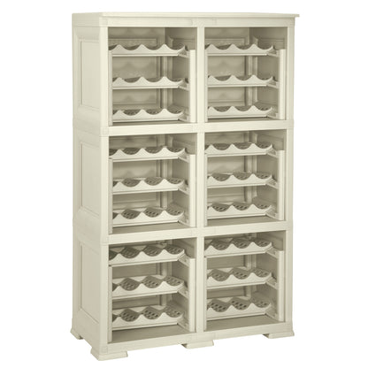 6 Estantería De Almacenamiento Modular Con Estante Para 72 Botellas Gris_0