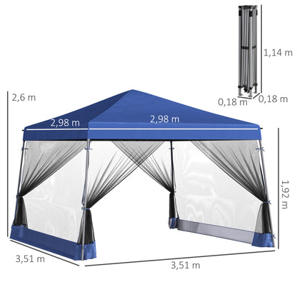 Outsunny Carpa Plegable De Camping Cenador Para Exterior Con Mosquitera_2