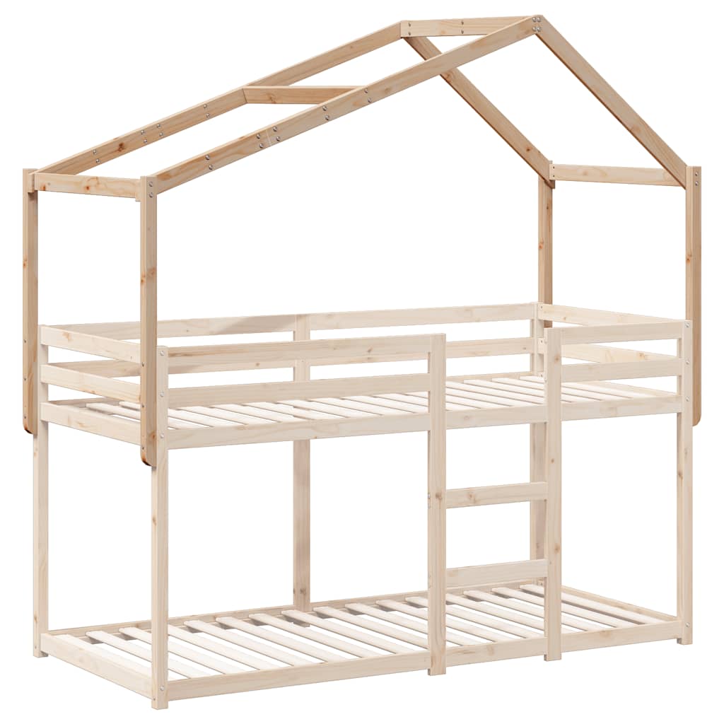 Techo De Cama Infantil Madera Maciza Pino 213x95,5x144,5 Cm_2
