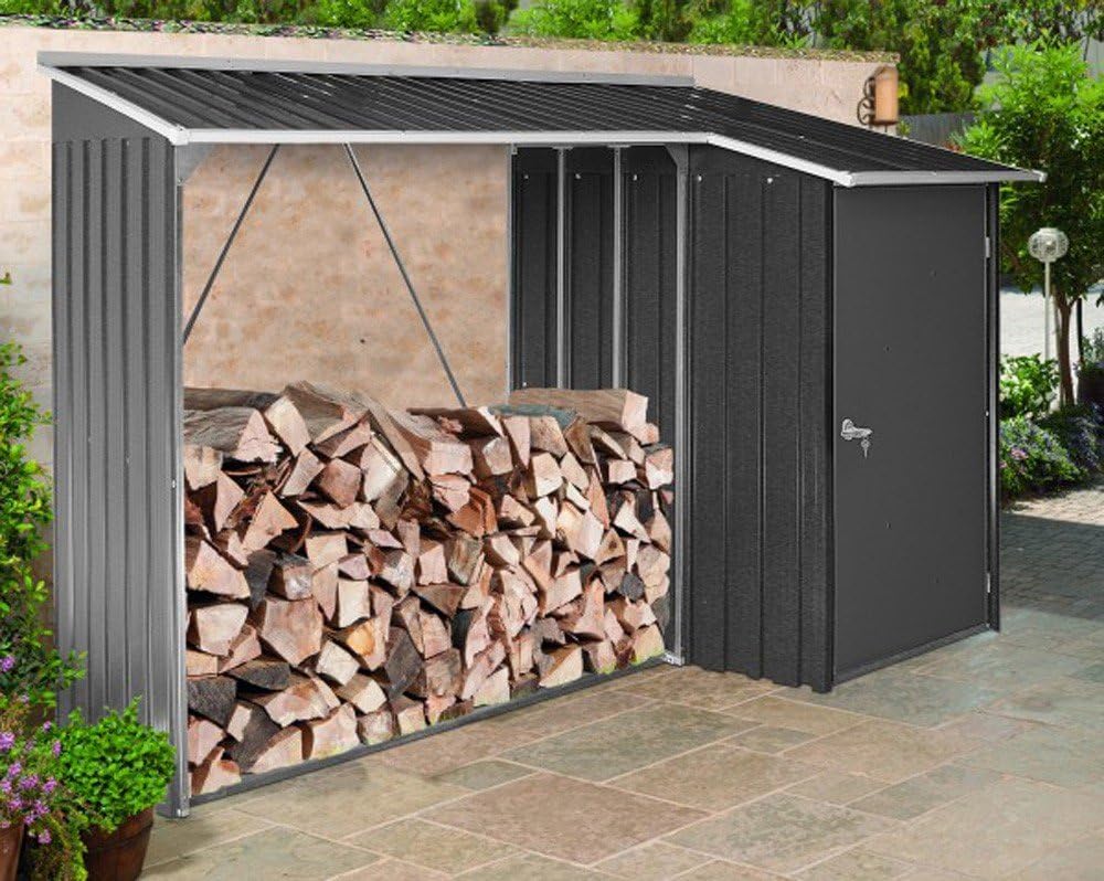 Duramax - Leñero Exterior Y Cobertizo -  - Metal - Gris Antracita -_0