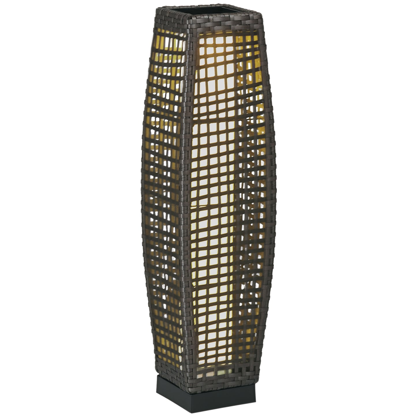 Outsunny Lámpara Solar De Jardín De Ratán Sintético Con Luces Led 21x21x78 Cm_0