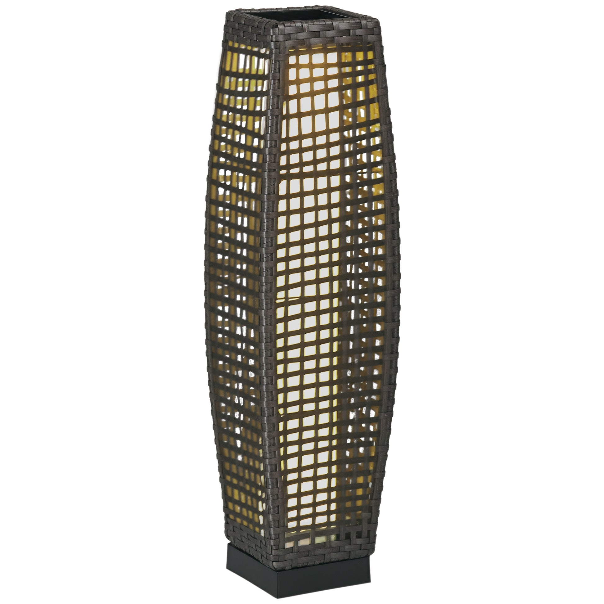Outsunny Lámpara Solar De Jardín De Ratán Sintético Con Luces Led 21x21x78 Cm_0