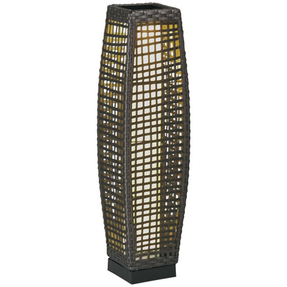 Outsunny Lámpara Solar De Jardín De Ratán Sintético Con Luces Led 21x21x78 Cm_0