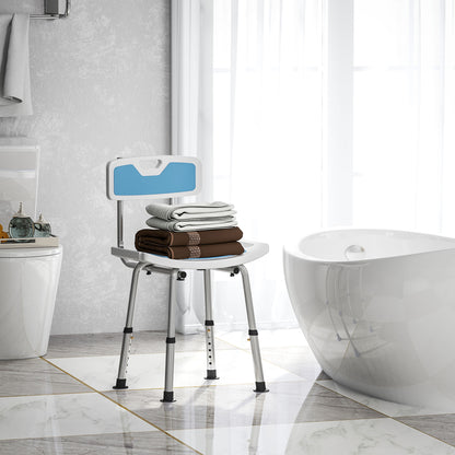 Homcom Silla Ducha Personas Mayores Con Respaldo Altura Ajustable Carga 136 Kg_1