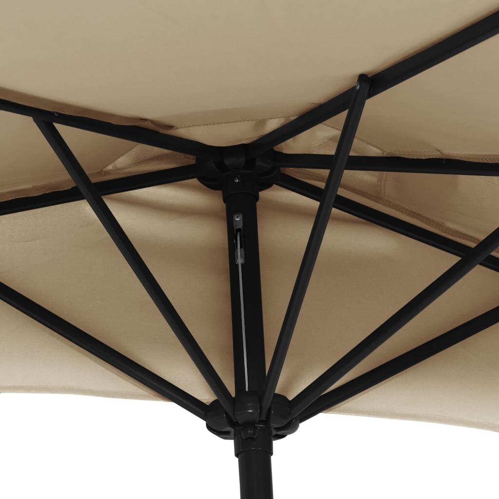 Vidaxl Sombrilla De Balcón Semicircular Palo Aluminio Taupe 300x155cm_4