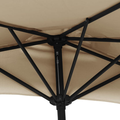 Vidaxl Sombrilla De Balcón Semicircular Palo Aluminio Taupe 300x155cm_4