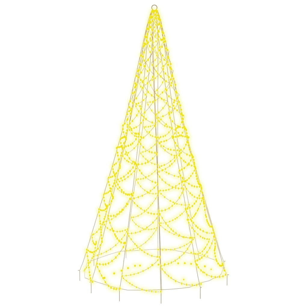 Vidaxl Árbol De Navidad En Asta De Bandera 500 Led Blanco Cálido 300cm_0