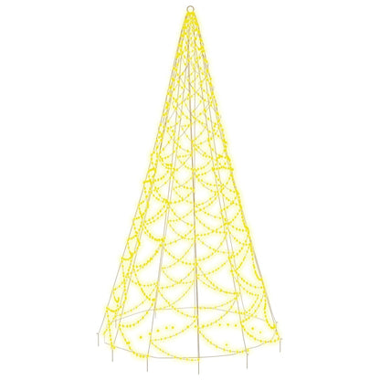 Vidaxl Árbol De Navidad En Asta De Bandera 500 Led Blanco Cálido 300cm_0
