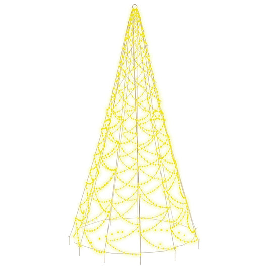 Vidaxl Árbol De Navidad En Asta De Bandera 500 Led Blanco Cálido 300cm_0