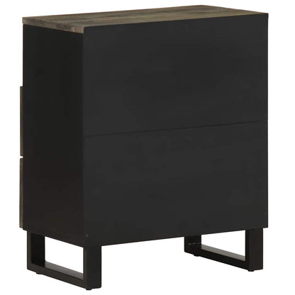 Mesilla De Noche Negra 50x33x62 Cm Madera Maciza Mango_3