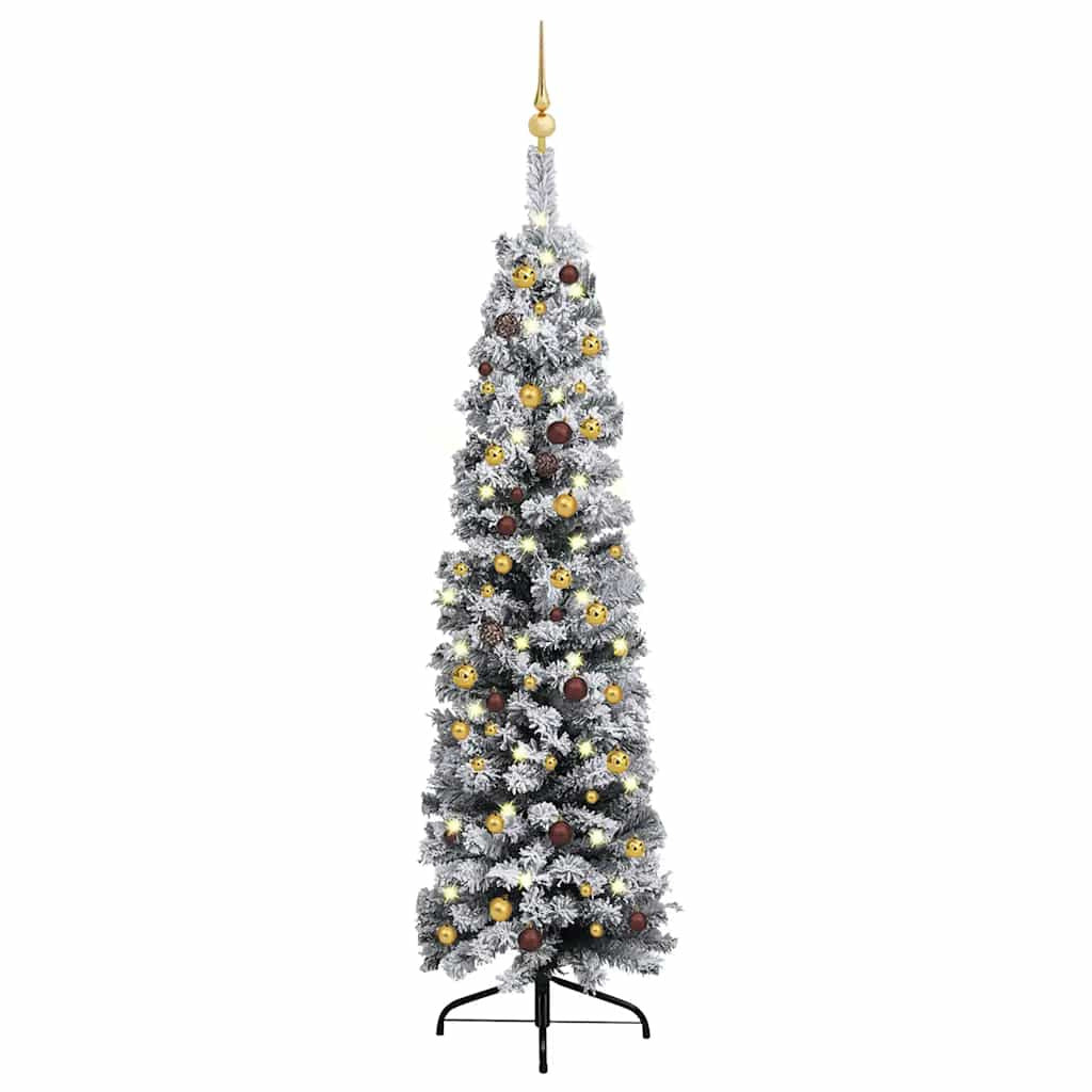 Vidaxl Árbol De Navidad Preiluminado Con Luces Y Bolas Verde 180 Cm_0