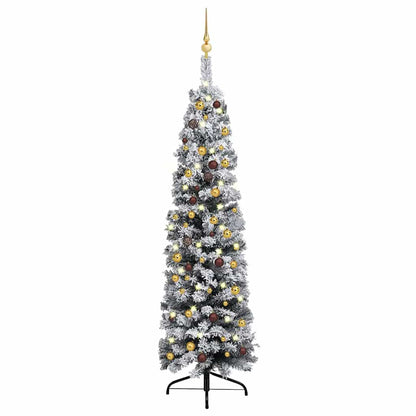 Vidaxl Árbol De Navidad Preiluminado Con Luces Y Bolas Verde 180 Cm_0