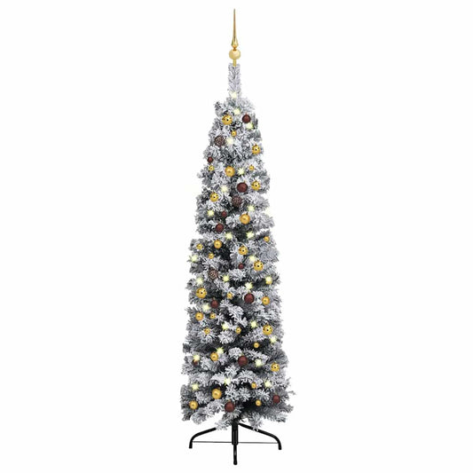 Vidaxl Árbol De Navidad Preiluminado Con Luces Y Bolas Verde 180 Cm_0