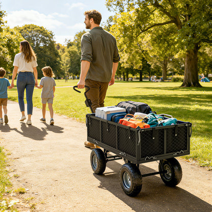 Outsunny Carrito De Jardín Con Ruedas Grandes_4