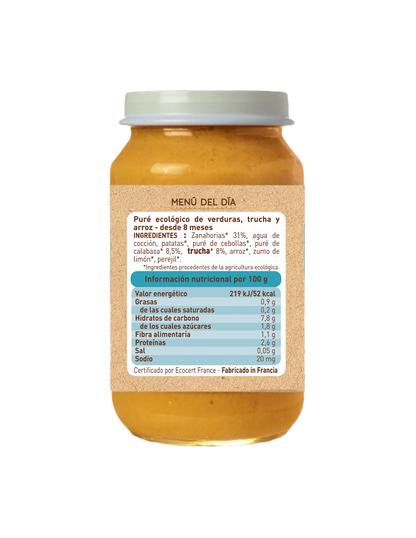 Tarrito Verdura y Trucha Babybio 200g