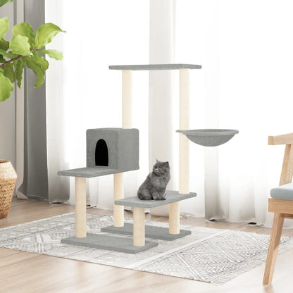 Vidaxl Rascador Para Gatos Con Postes De Sisal Gris Claro 94,5 Cm_1