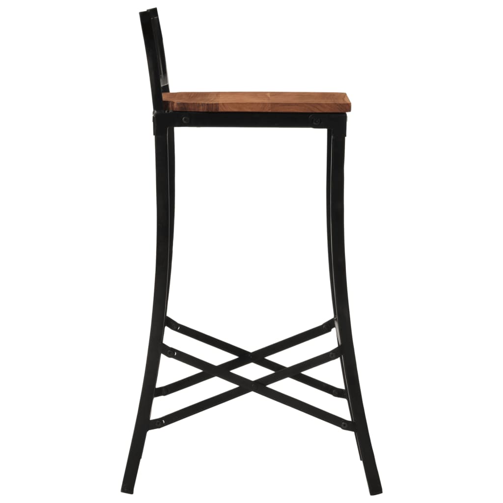 Taburetes Altos 2 Uds Madera Maciza De Acacia_4