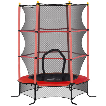 Homcom Cama Elástica Infantil Ø163 Cm Con Red De Seguridad Rojo Y Negro_0