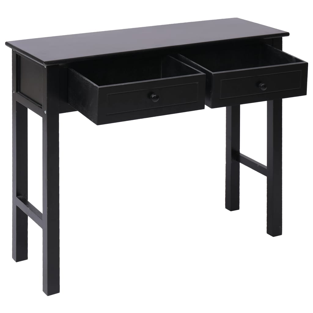 Mesa Consola De Madera Negra 90x30x77 Cm_0