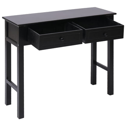 Mesa Consola De Madera Negra 90x30x77 Cm_0
