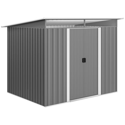 Outsunny Cobertizo De Jardín Exterior 4,5 M² 260x194x200 Cm Con 2 Puertas_0