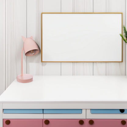 Wellhome Lámpara Infantil Orejas De Metal Rosa 18x12,5x31cm