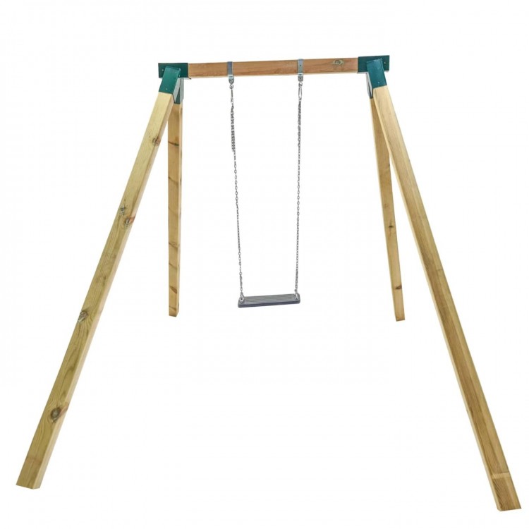 Columpio Individual De Madera Cuadrada Masgames Karai Deluxe Adultos Con Cadenas.