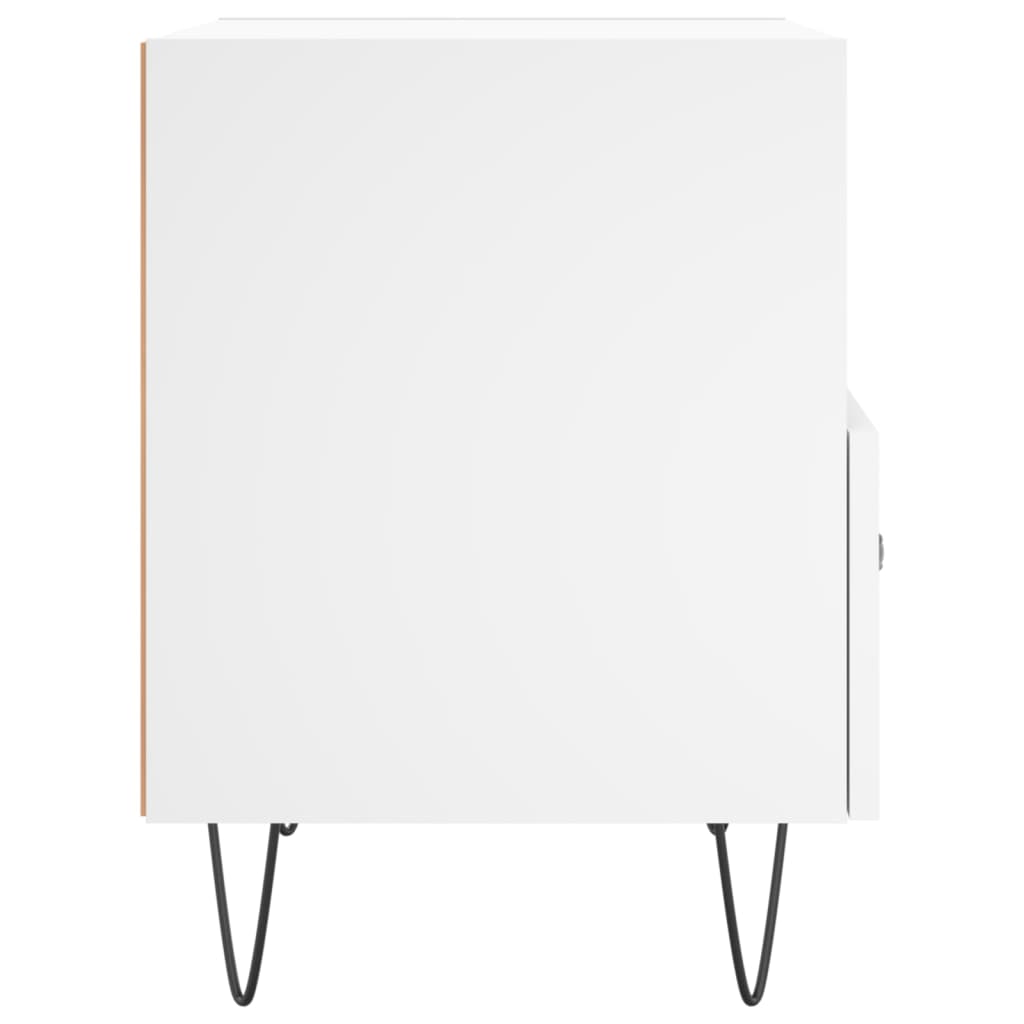 Mesita De Noche Madera De Ingeniería Blanco 40x35x47,5 Cm_3