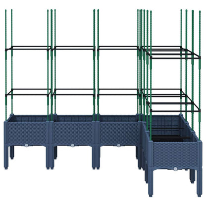 Jardinera Con Enrejado Pp Azul Gris 160x120x142,5 Cm_2