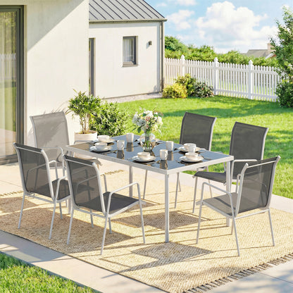 Outsunny Conjunto De Mesa Y Sillas Jardín De 7 Piezas_1